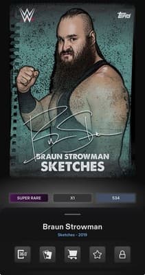 WWE Topps Slam 2019 BRAUN STROWMAN SKETCHES 19 Digital - Thumbnail 3