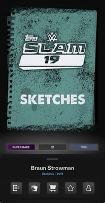 WWE Topps Slam 2019 BRAUN STROWMAN SKETCHES 19 Digital - Thumbnail 2