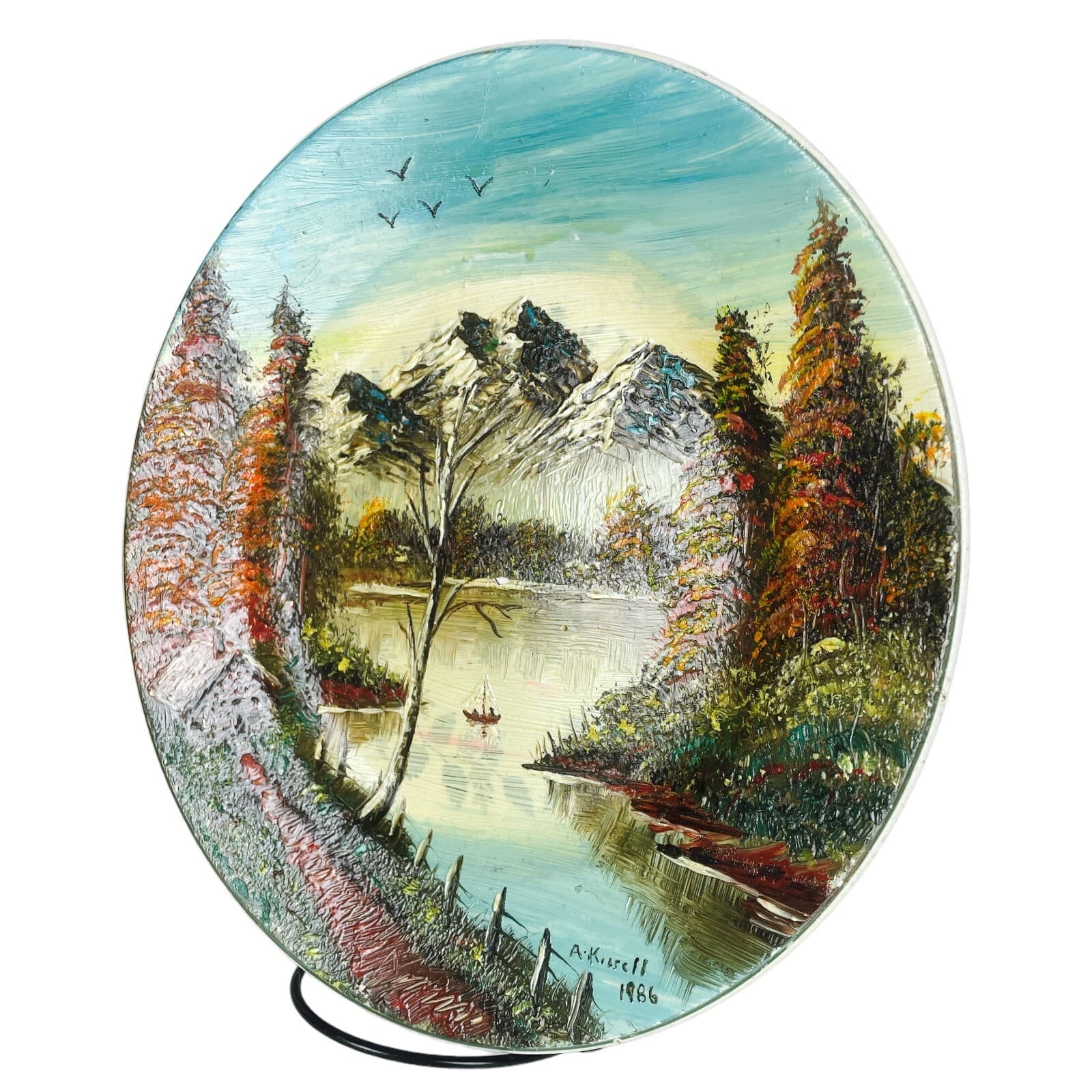 Knowles Collector Plate Summer Garden 1986 Art By A Kissell Painted Scenic Water - Thumbnail 4