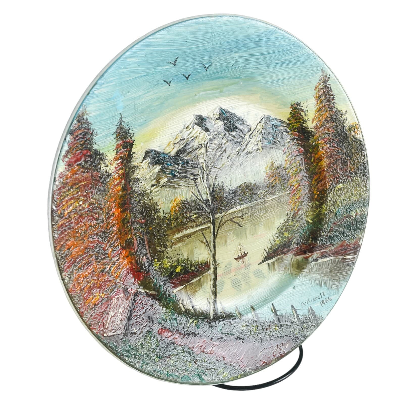 Knowles Collector Plate Summer Garden 1986 Art By A Kissell Painted Scenic Water - Thumbnail 3