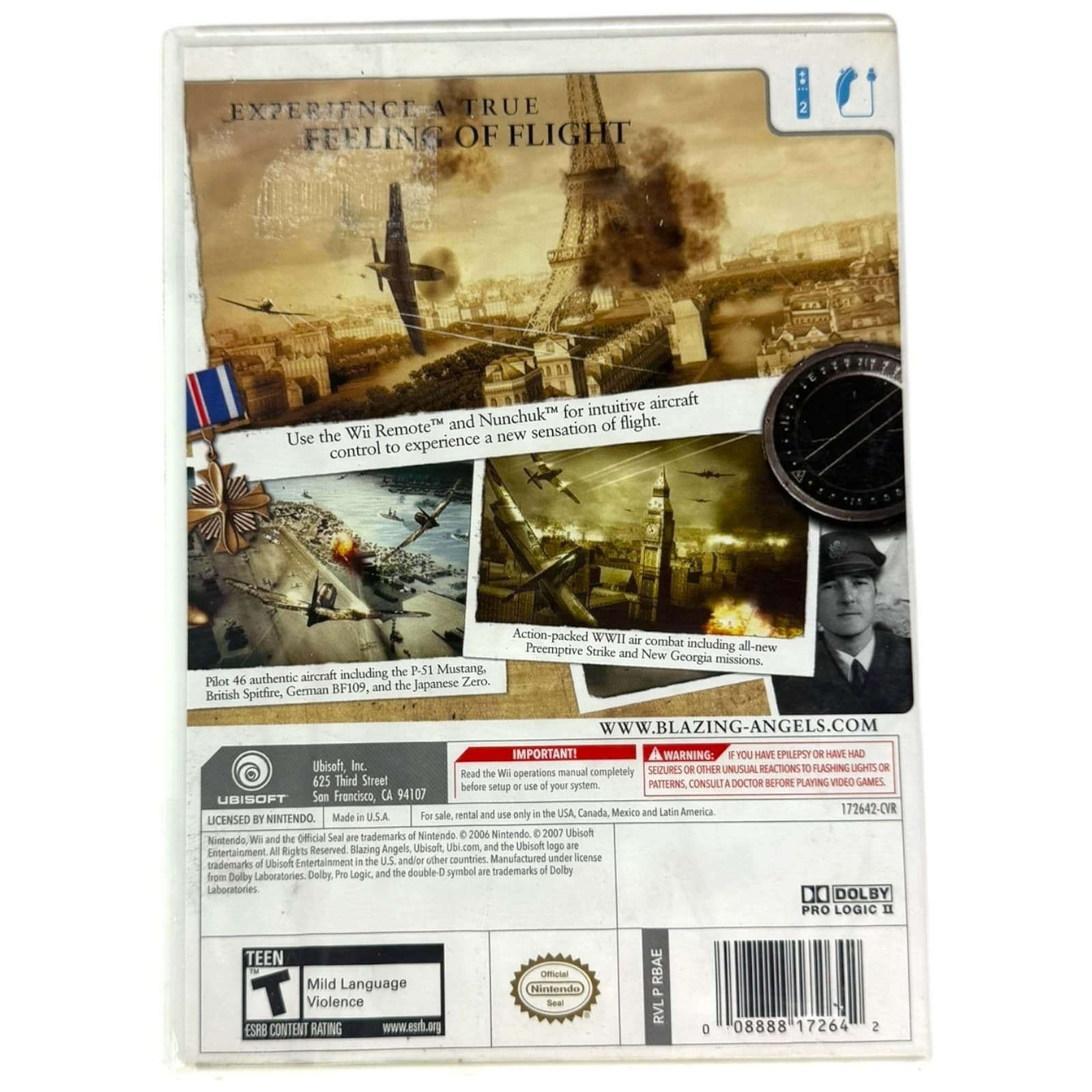 Nintendo Wii Blazing Angels Squadron of WWII Tested Working - Thumbnail 7