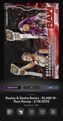 WWE Topps Slam 2019 SASHA BANKS BAYLEY RAW RECAP Digital - Thumbnail 3