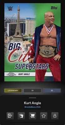 Topps WWE Slam KURT ANGLE WrestleMania Green Big City Superstars Legendary - Image 1