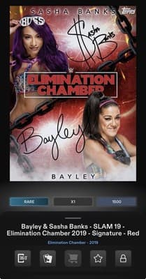 WWE Topps Slam 2019 SASHA BANKS BAYLEY Elimination Chamber Digital - Thumbnail 3