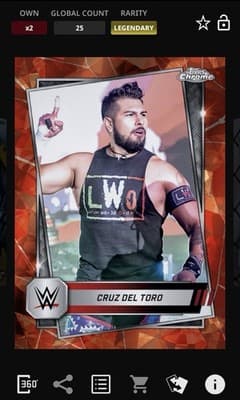 Topps Slam WWE Chrome 25 Sapphire Cruz Del Toro Legendary Orange Base 25GC - Image 1