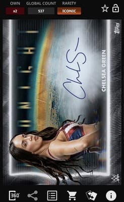 Topps Slam WWE 2025 CHELSEA GREEN Iconic Midnight Moon Beam Signature - Image 1