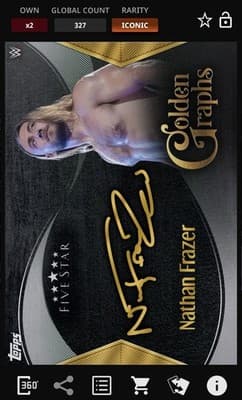 Topps Slam WWE 2025 NATHAN FRAZER ICONIC Golden Graphs Limited Edition - Thumbnail 4