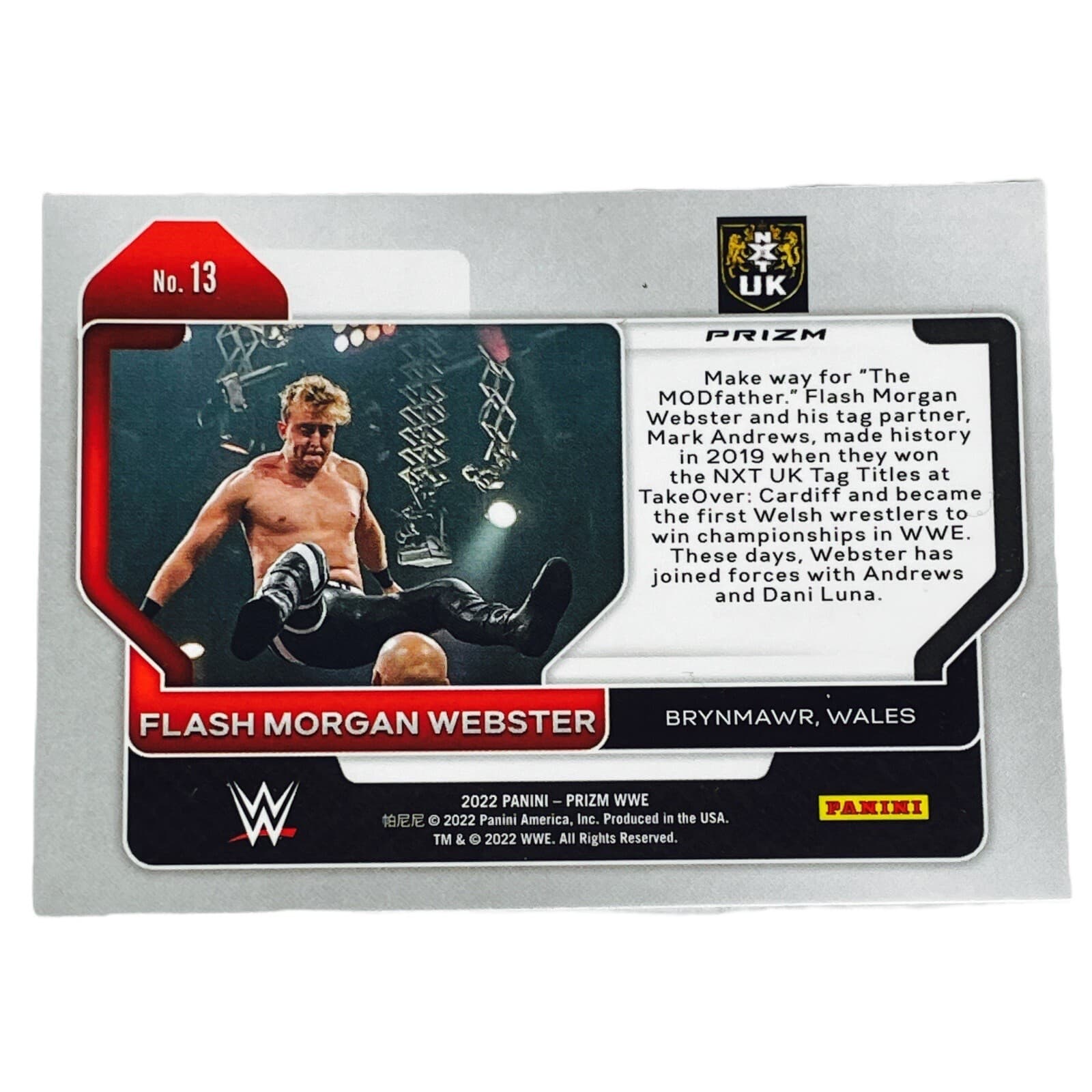 2022 Panini Prizm WWE Flash Morgan Webster Cracked Ice Prizm Parallel NXT UK SP - Thumbnail 6