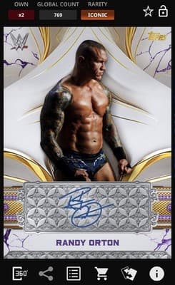 Topps Slam WWE 2025 Reverence RANDY ORTON Iconic Purple Signature Series 1 - Image 1