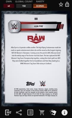Topps Slam WWE Chrome 25 ALBA FYRE Iconic Blue Base Signature Limited 150GC - Thumbnail 3