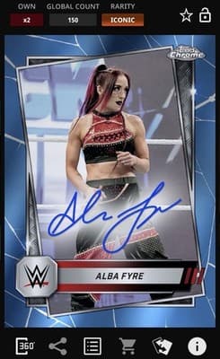 Topps Slam WWE Chrome 25 ALBA FYRE Iconic Blue Base Signature Limited 150GC - Thumbnail 4