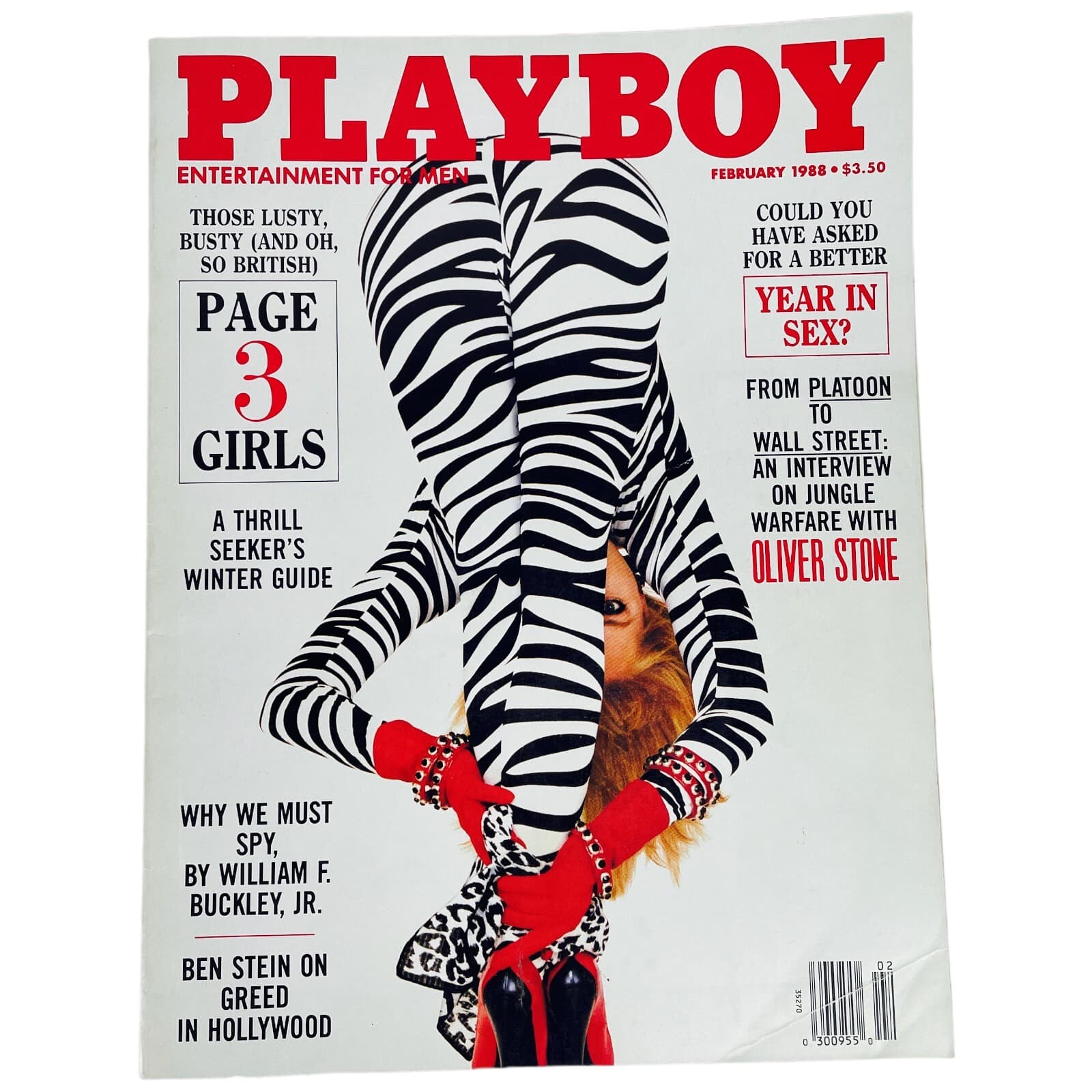 Sandy Greenberg Oliver Stone Playboy Magazine Feb 1988 Kari Kennell Ben Stein - Image 1