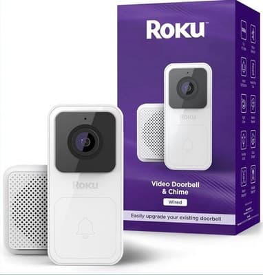 Roku Smart Home Wired Video Doorbell & Chime 1080p HD Night Vision Ultrawide - Image 1
