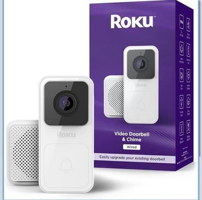 Roku Smart Home Wired Video Doorbell & Chime 1080p HD Night Vision Ultrawide - Thumbnail 6
