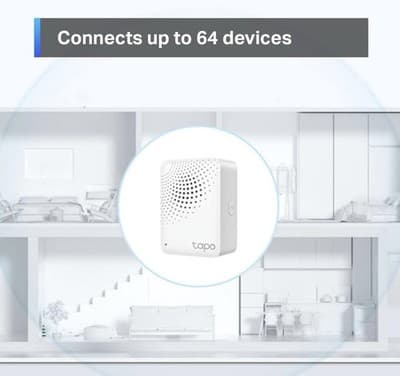 TP-Link Tapo H100 Smart Hub Built In Chime Connects 64 Devices Sub-1G 2.4GHz - Thumbnail 6