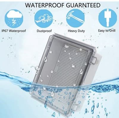 IP67 Waterproof Junction Box ABS Plastic Electrical Enclosure 11.5x7.5x5.1 Gray - Thumbnail 2
