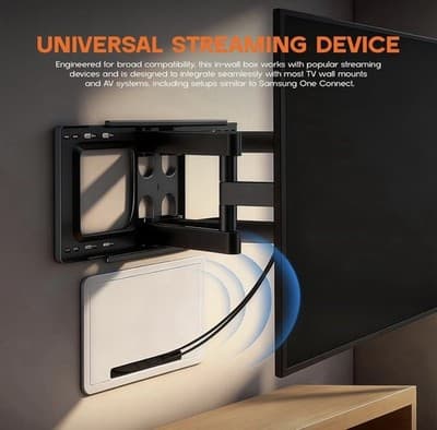 Rogierra 9-Inch In-Wall Media Box Recessed TV Cable Management Kit White - Thumbnail 2