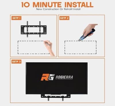 Rogierra 9-Inch In-Wall Media Box Recessed TV Cable Management Kit White - Thumbnail 5
