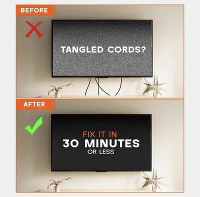 Rogierra 9-Inch In-Wall Media Box Recessed TV Cable Management Kit White - Thumbnail 6