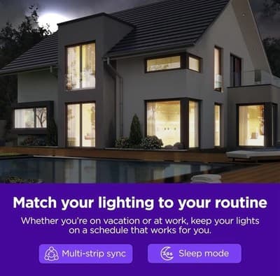 Roku Smart LED Light Strip 16.4 ft Multicolor App Control Wi-Fi Music Sync - Thumbnail 12