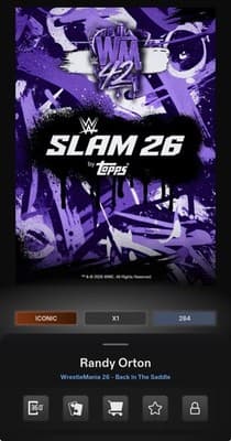 Topps Slam WWE 26 RANDY ORTON Iconics WrestleMania Back In The Saddle Digital - Thumbnail 4