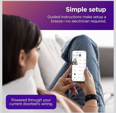 Roku Smart Home Wired Video Doorbell & Chime 1080p HD Night Vision Ultrawide - Thumbnail 9