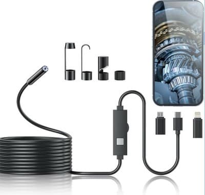Endoscope Camera 1920p HD 32.8ft Borescope 8 LED IP67 Waterproof iOS Android - Image 1
