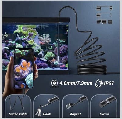 Endoscope Camera 1920p HD 32.8ft Borescope 8 LED IP67 Waterproof iOS Android - Thumbnail 5