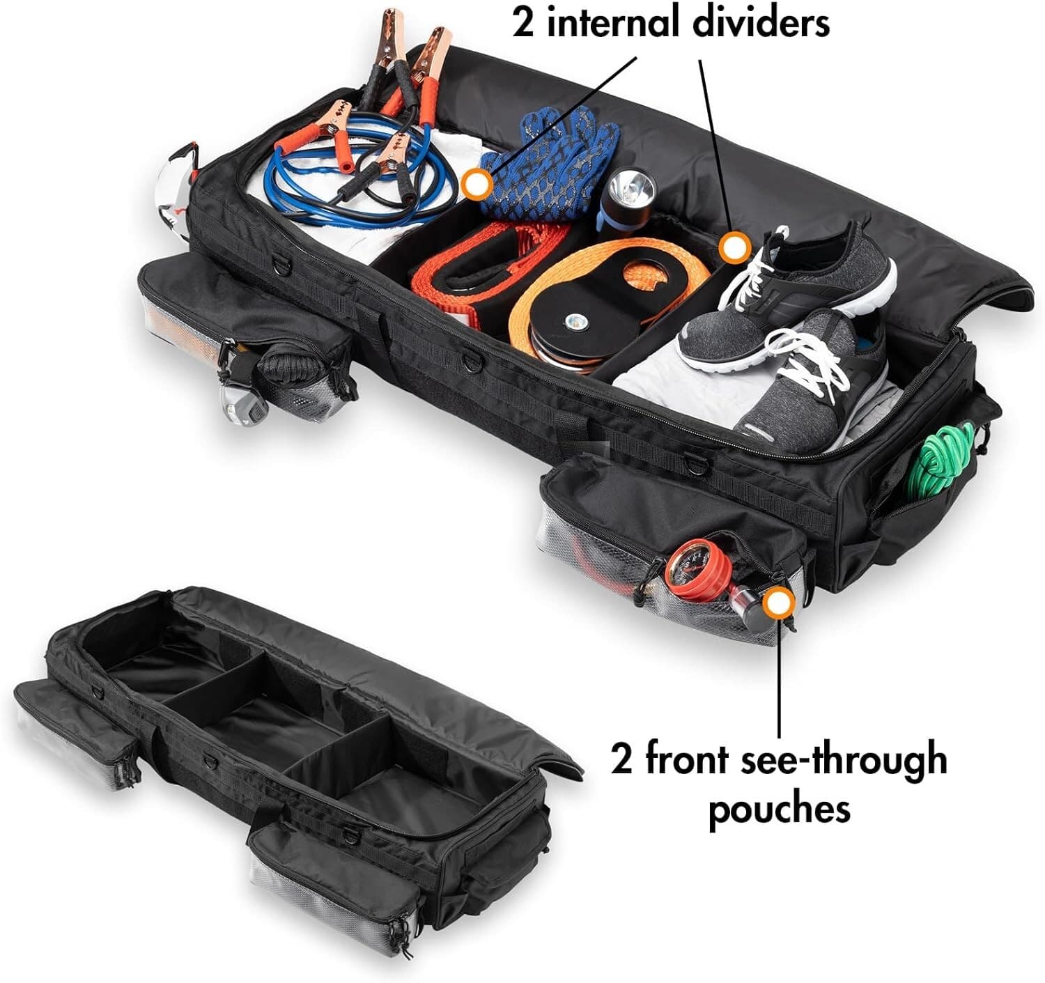 Vehicle Organizer Under Seat Cab Storage Truck Bag 3 Storage Compartments - Thumbnail 3