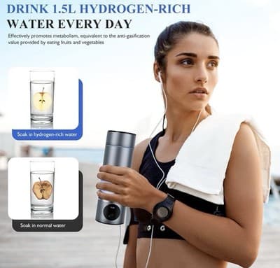 Portable Hydrogen Water Bottle 5PPM PEM SPE Technology Charging Port SANKEDOU - Thumbnail 12