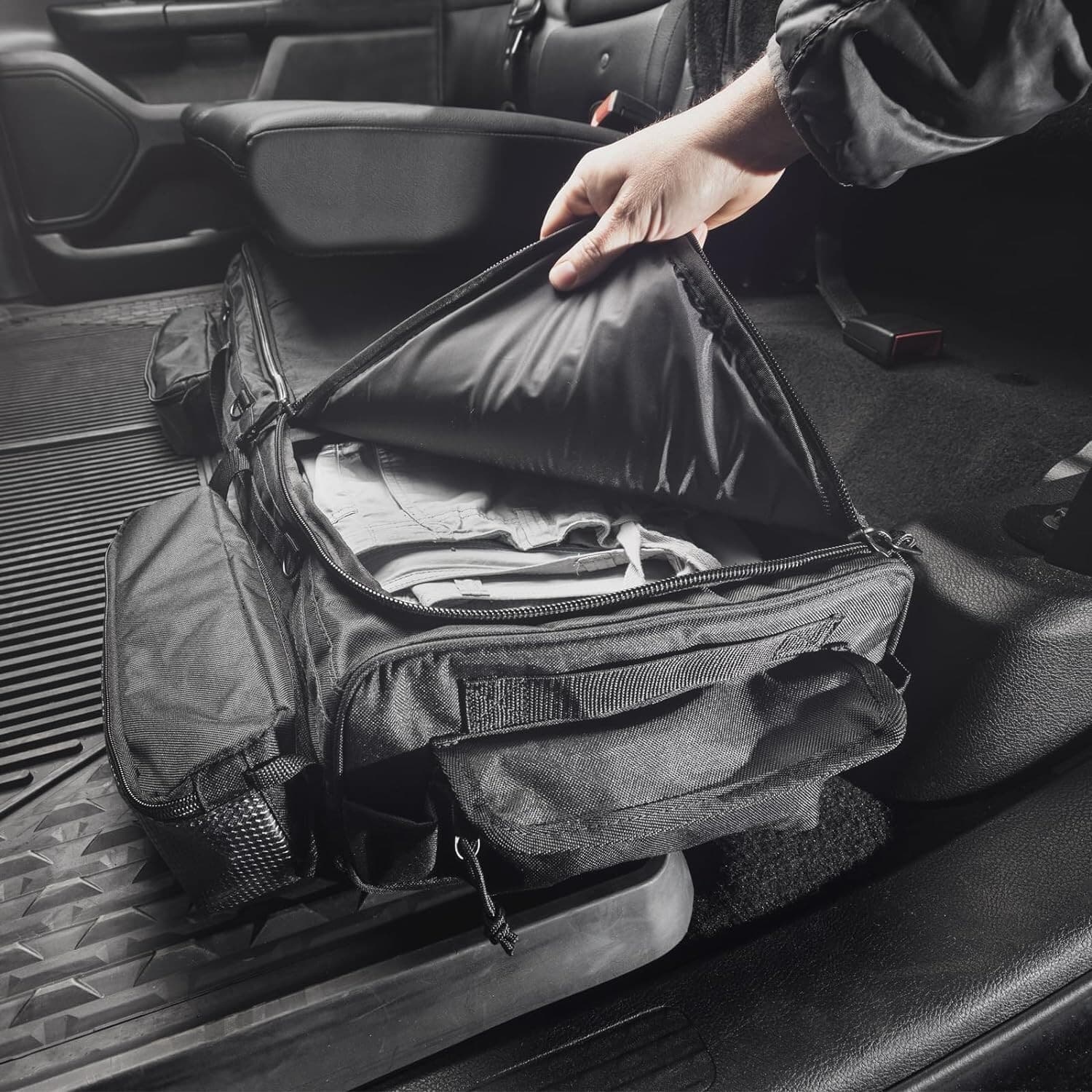 Vehicle Organizer Under Seat Cab Storage Truck Bag 3 Storage Compartments - Thumbnail 12
