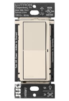 Lutron Caseta Smart Switch DVRF-5NS-LA Light Almond Diva Smart Switch 5A - Image 1