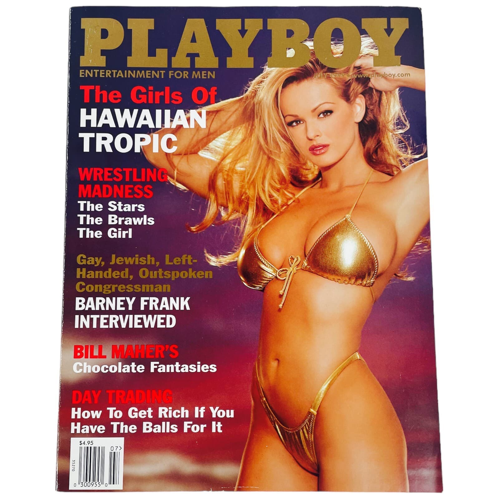 Brooke Richards Playboy Magazine July 1999 Wrestling Barney Frank Michael Moore - Image 1