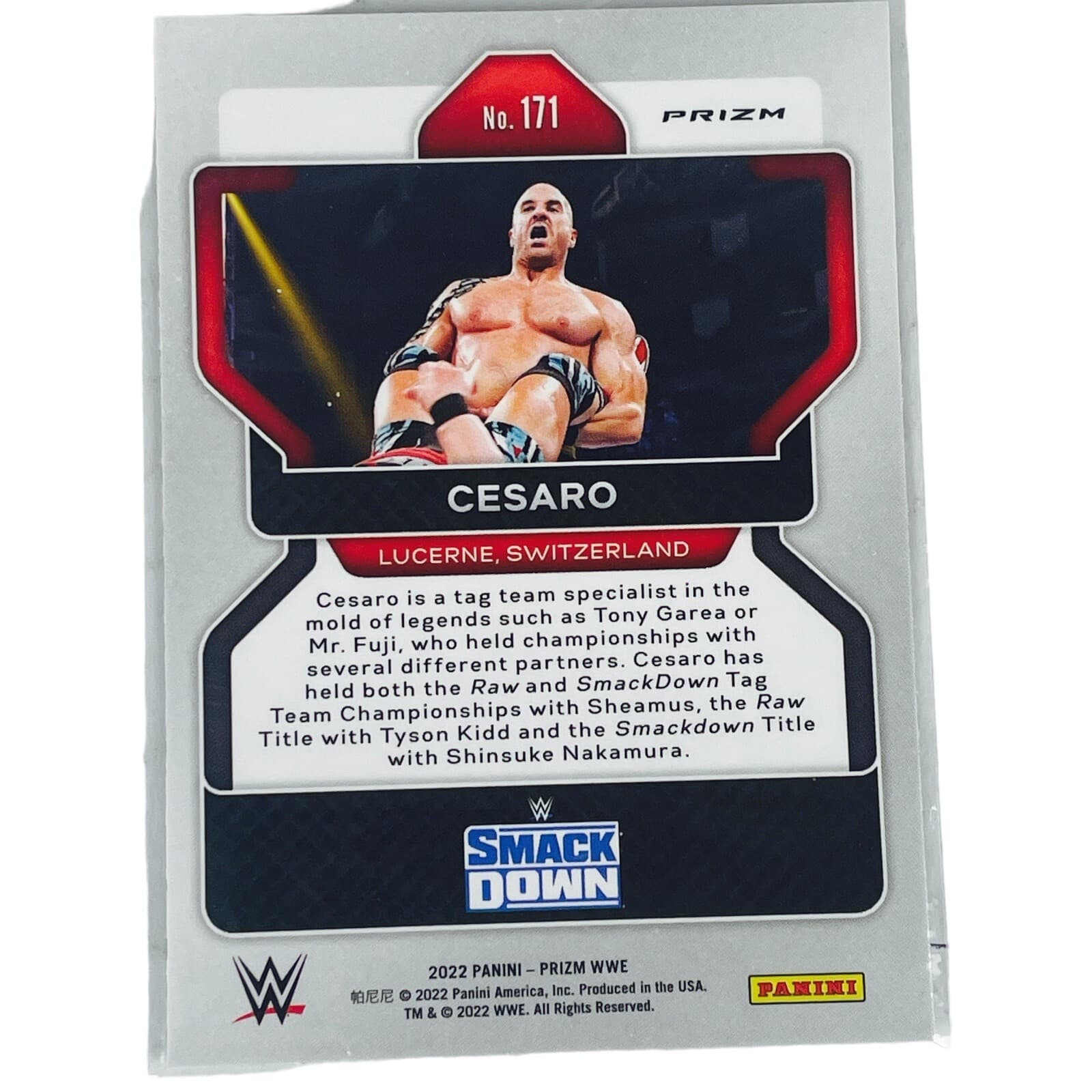 2022 Panini WWE Cesaro Green Prizm #171 Wrestling Card AEW SP Exclusive Insert - Thumbnail 2