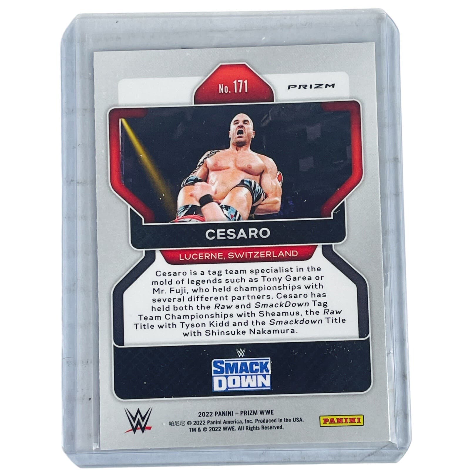 2022 Panini WWE Cesaro Green Prizm #171 Wrestling Card AEW SP Exclusive Insert - Thumbnail 4