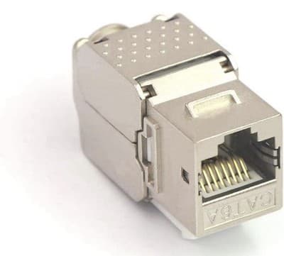 VCE 12-Pack Cat6A Shielded Keystone Jack 10Gbps Toolless RJ45 Modular PoE S/FTP - Thumbnail 5
