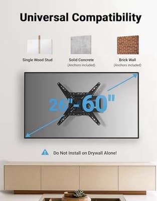 Pipishell PIMF11 Full Motion TV Wall Mount For 26-60 Inch TVs Up To 77lbs VESA - Thumbnail 2