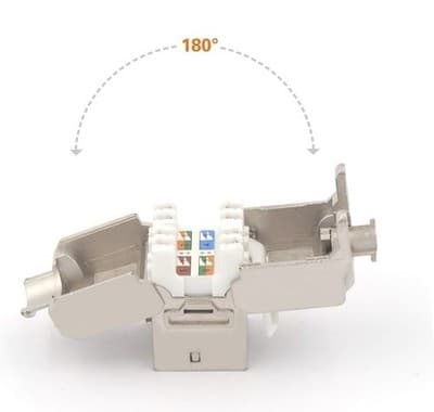 VCE 12-Pack Cat6A Shielded Keystone Jack 10Gbps Toolless RJ45 Modular PoE S/FTP - Thumbnail 3