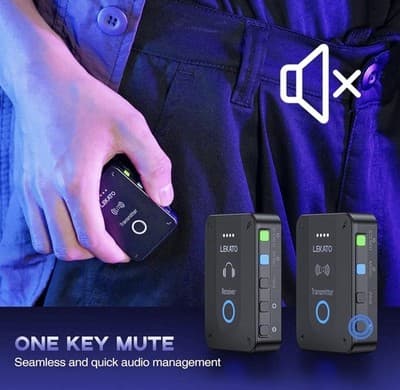 LEKATO Wireless in Ear Monitor System MS-02, Upgraded 2.4G Stereo IEM System Low - Thumbnail 5