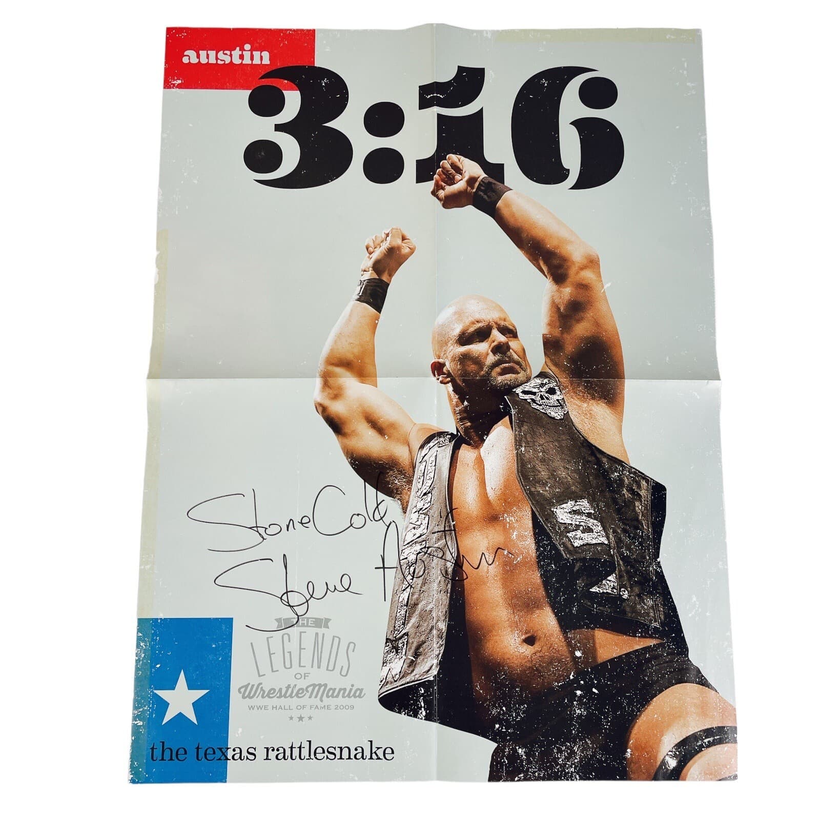 WWE Steve Austin Brock Lesnar Double Side Poster Wrestling Magazine WrestleMania - Thumbnail 6
