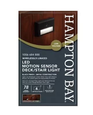 Hampton Bay LED Motion Sensor Deck & Stair Light Low Volt Black Finish 12V 2 Pk - Thumbnail 2