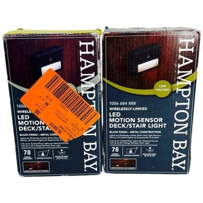 Hampton Bay LED Motion Sensor Deck & Stair Light Low Volt Black Finish 12V 2 Pk - Image 1