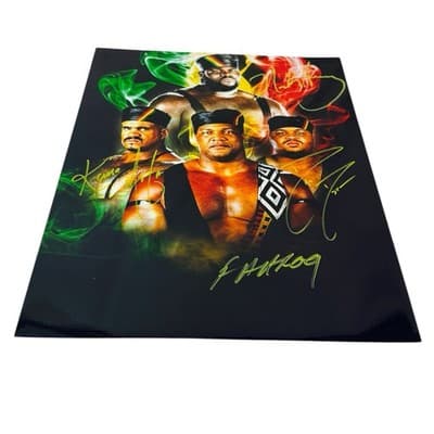 Nation Of Domination Signed Glossy Photo WWE Wrestling 11x14 Faarooq Kama Henry - Thumbnail 2