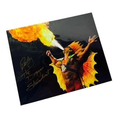 Ricky The Dragon Steamboat Signed Glossy 8x10 Photo COA Wrestling WWE - Image 1