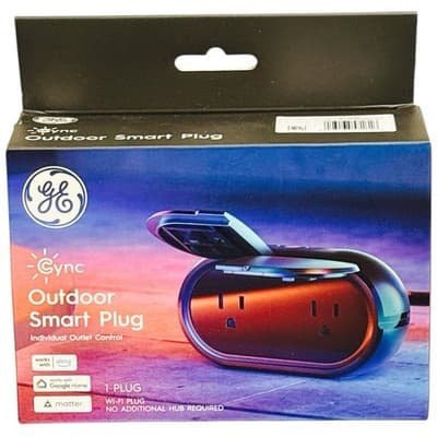 GE Cync Outdoor Smart Plug Works with Alexa and Google Matter Compatible - Image 1