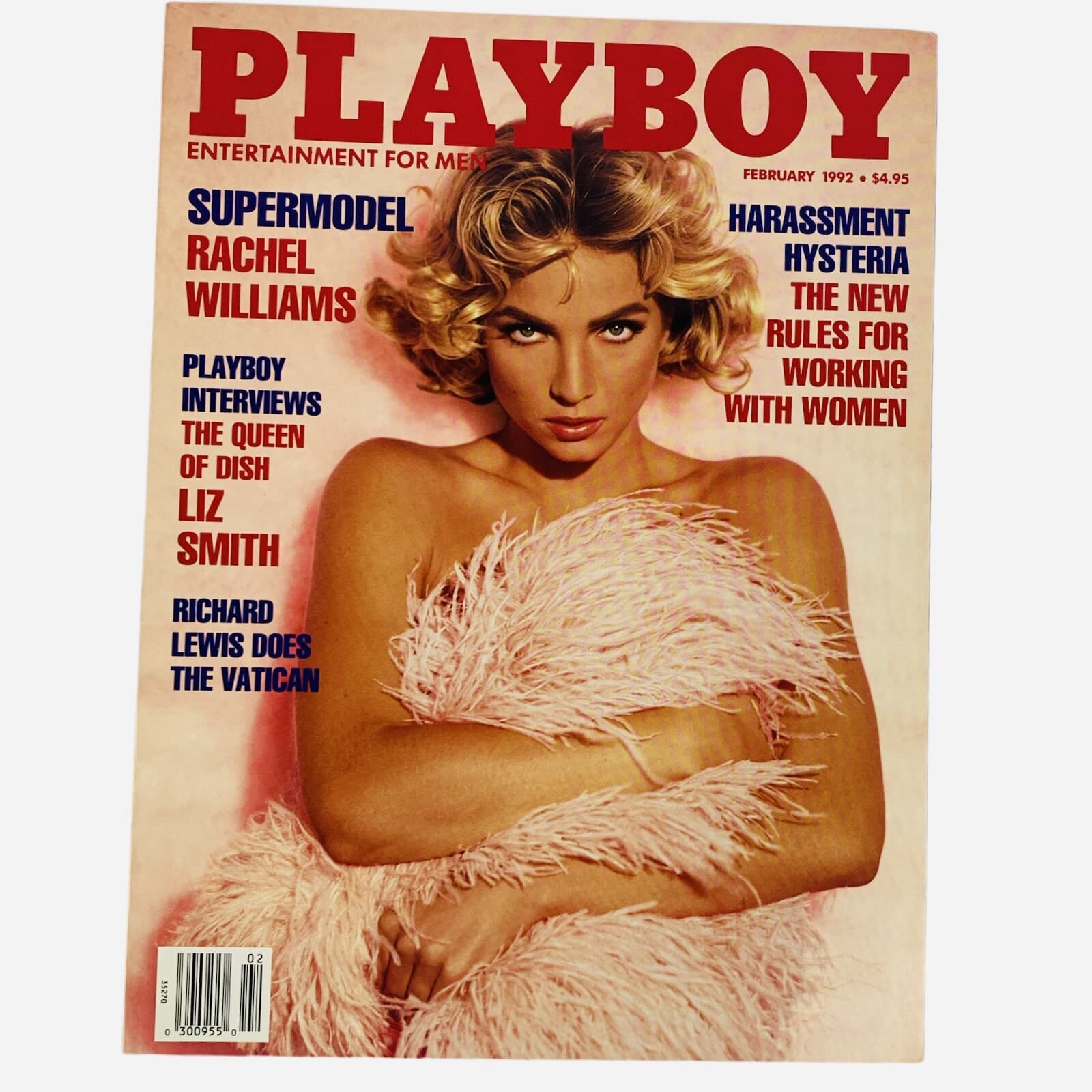 Liz Smith Richard Lewis Supermodel Rachel Willams Playboy Magazine Feb 1992 NM - Image 1