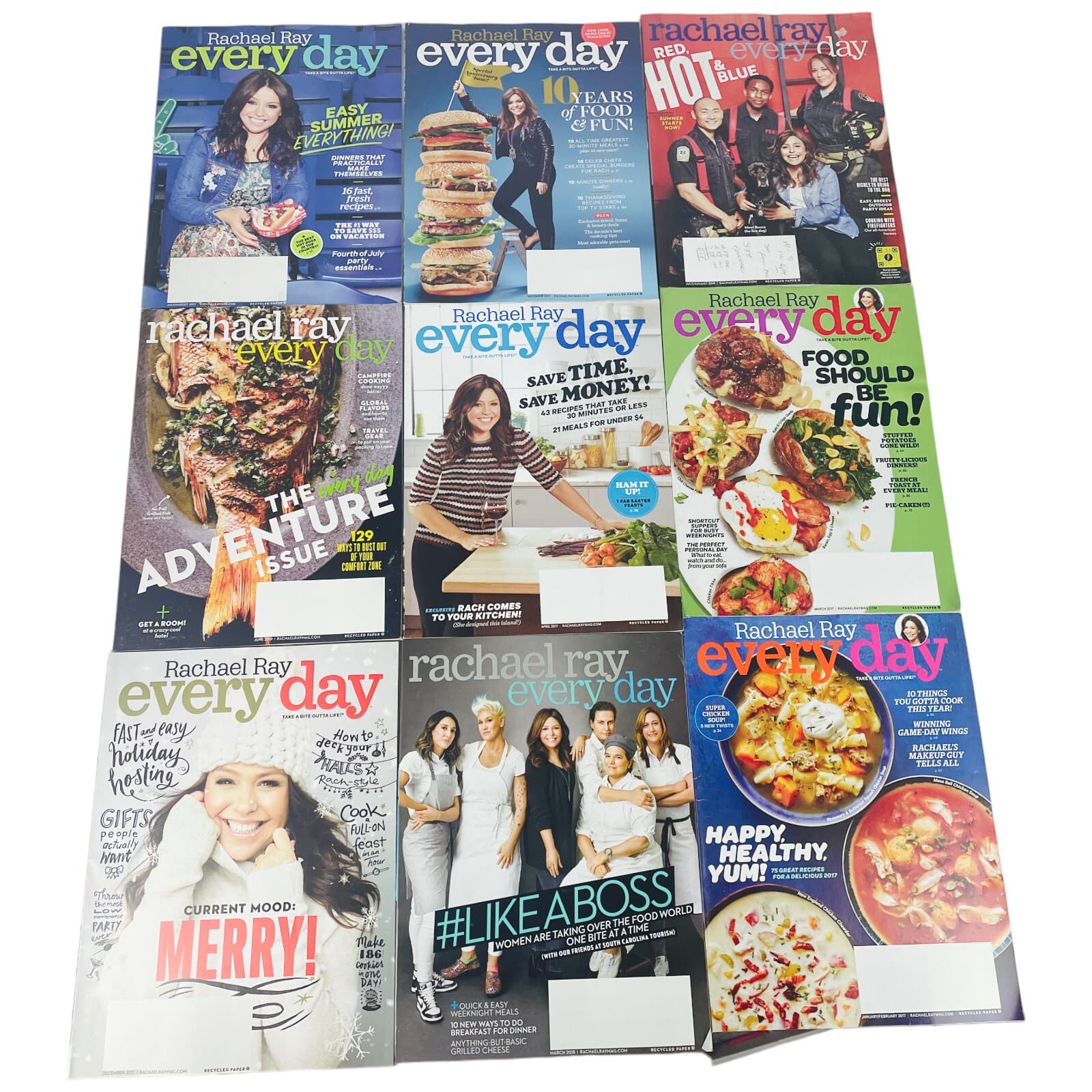 Every Day With Rachel Ray Magazine Lot Of 9 Cooking Entertaining 2015-2019 - Image 1