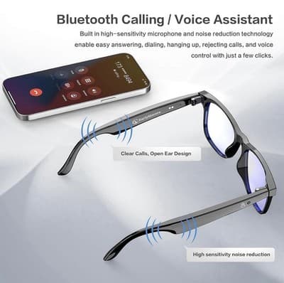 EarlySincere AI Smart Glasses 164 Languages Bluetooth 6.0 Blue Light Block W100 - Thumbnail 3
