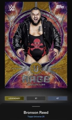 Topps Slam WWE Universe 26 Legendary Bronson Reed Gold Stone Rage 75cc DIGITAL - Image 1