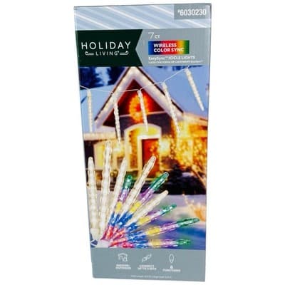 Holiday Living Wireless Color Christmas Icicle Lights Indoor Outdoor Linkable - Thumbnail 7